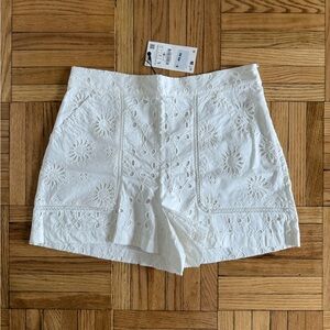 White Eyelet Women Shorts